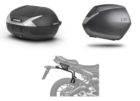 Sada plastových kufrů SH36+SH47 (černá/bílá) pro BENELLI TRK 702/702X